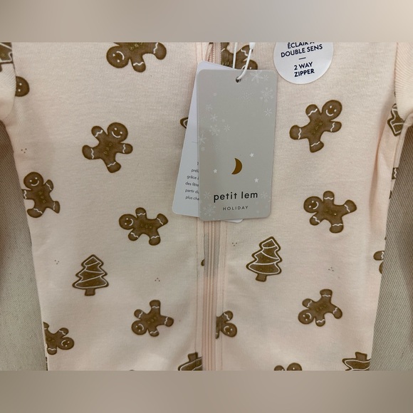 *SOLD* ๐ Baby 18 Mth Gingerbread Footed Sleeper Petit Lem - Picture 6 of 8
